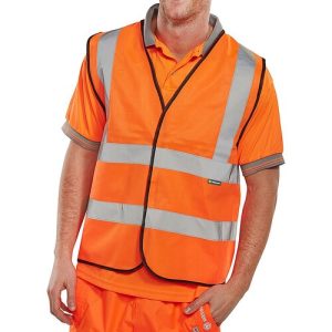 BEESWIFT WCENGOR BSEEN EN ISO 20471 HI-VIS VEST ORANGE