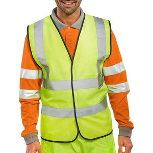 BEESWIFT BWCSY BSEEN EN ISO 20471 HI-VIS YELLOW VEST (BULK PACK OF 100)
