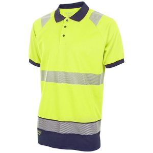 BEESWIFT HVTT010SYN HI-VIS TWO TONE YELLOW/NAVY SHORT SLEEVE POLO SHIRT