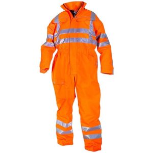 HYDROWEAR HYD072240OR UELSEN SNS HI-VIS ORANGE WATERPROOF QUILTED COVERALL