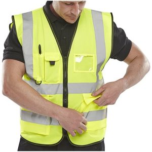 BEESWIFT WCENGEXEC EXECUTIVE VEST HI-VIS WAISTCOAT YELLOW